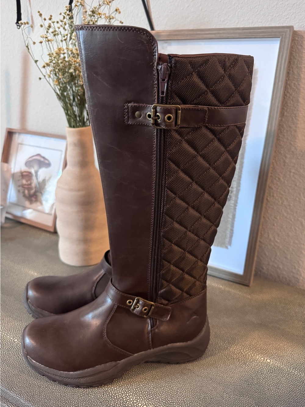 Pacific Mountain Elina Tall All-Weather Riding Boots Brown Women's Size 10